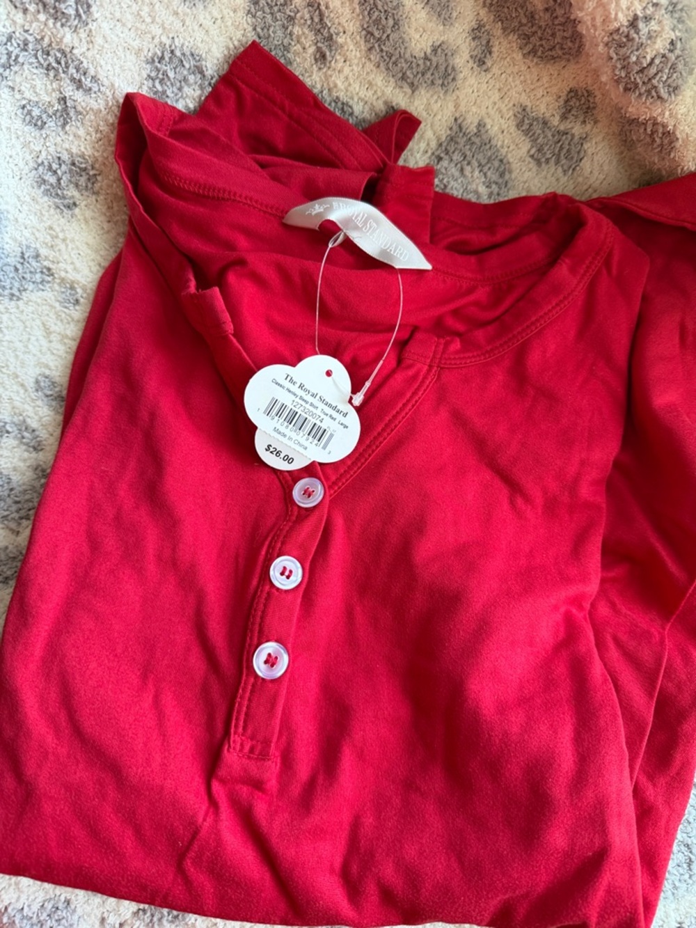 Women’s Red Button-Front PJ Top